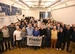 Dirigentes del Frente de Sindicatos Unidos (FreSU) anuncian la movilización del 6 de agosto frente al Congreso en rechazo a la reforma de la Ley de Tierras y en defensa de la soberanía nacional.