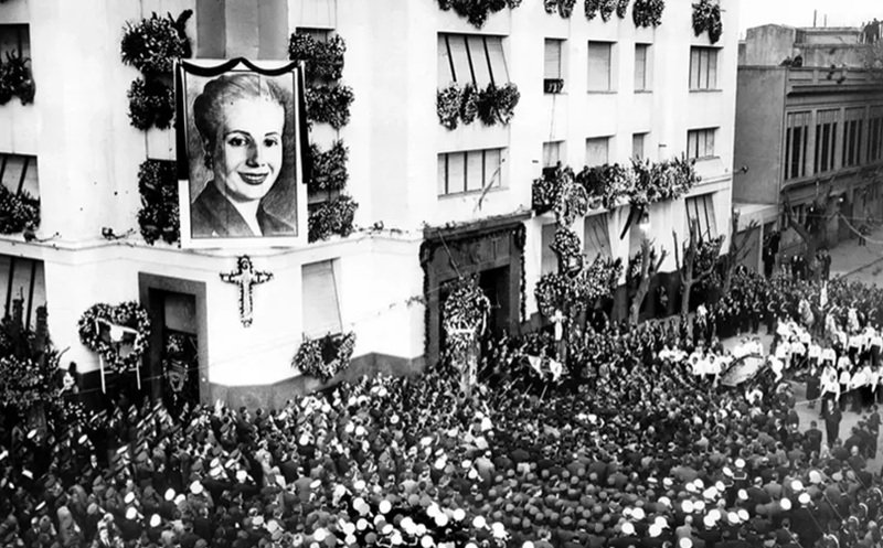 Eva Perón, Evita, figura central del peronismo argentino, fallecida el 26 de julio de 1952.