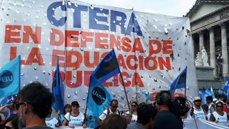 Recorte del presupuesto educativo durante el gobierno de Javier Milei según informe del Instituto Marina Vilte de CTERA