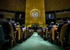Donald Trump durante su discurso ante la Asamblea General de la ONU sobre política exterior y poder militar de Estados Unidos.