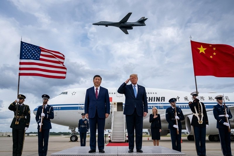 Donald Trump y Xi Jinping durante la cumbre en Washington sobre comercio y competencia estratégica entre Estados Unidos y China